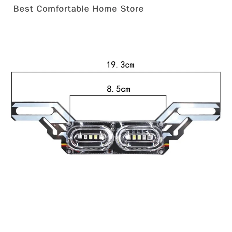 Dynamische LED-Blitz-Brems-Bremsleuchte für Motorräder, farbenfrohes RGB-Kennzeichen und Rücklicht