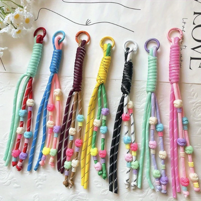 

Keychain Woven Colorful Bags Backpacks Mobile Phone Pendants Fashionable Keychain
