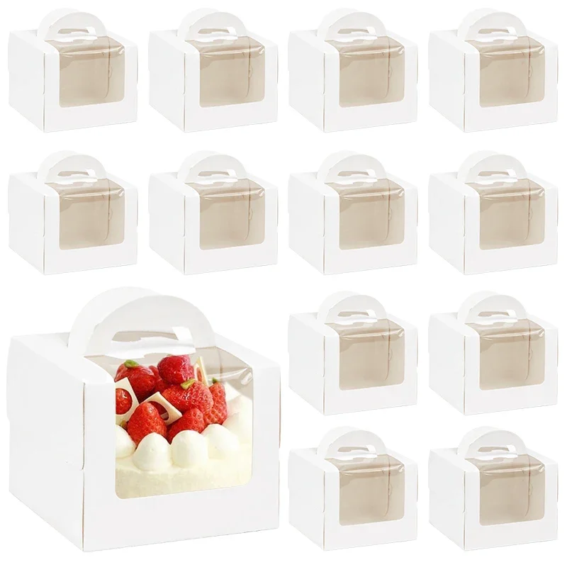 

5/10Pcs Cake Packaging Box with Window Portable Paper Gift Box Wedding Birthday Party Muffin Cake Dessert Container Baby Shower