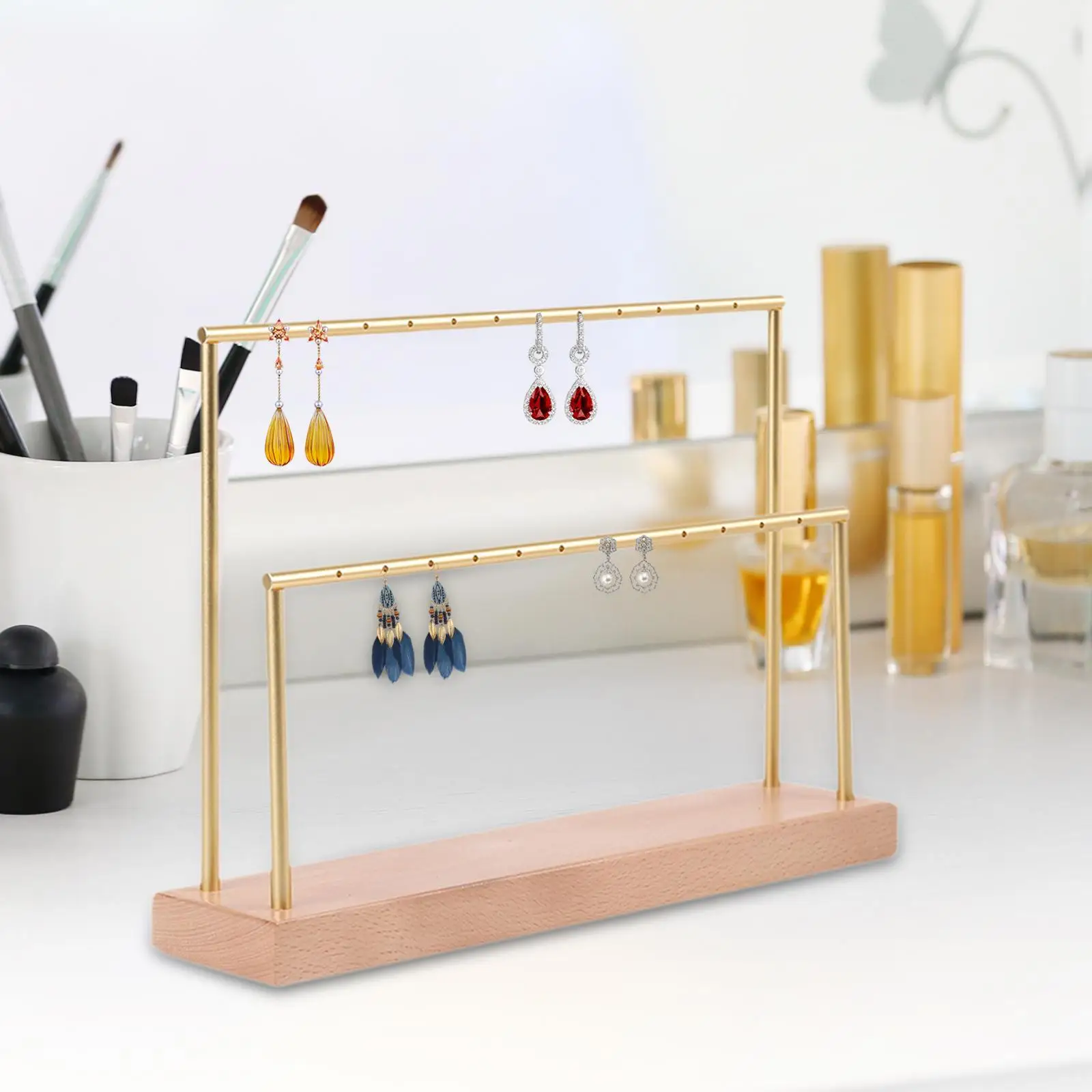 

Earrings Organizer Stand Countertop Multifunction Showcase Stable Base Dangle Earring Storage Organizer Jewelry Storage Rack