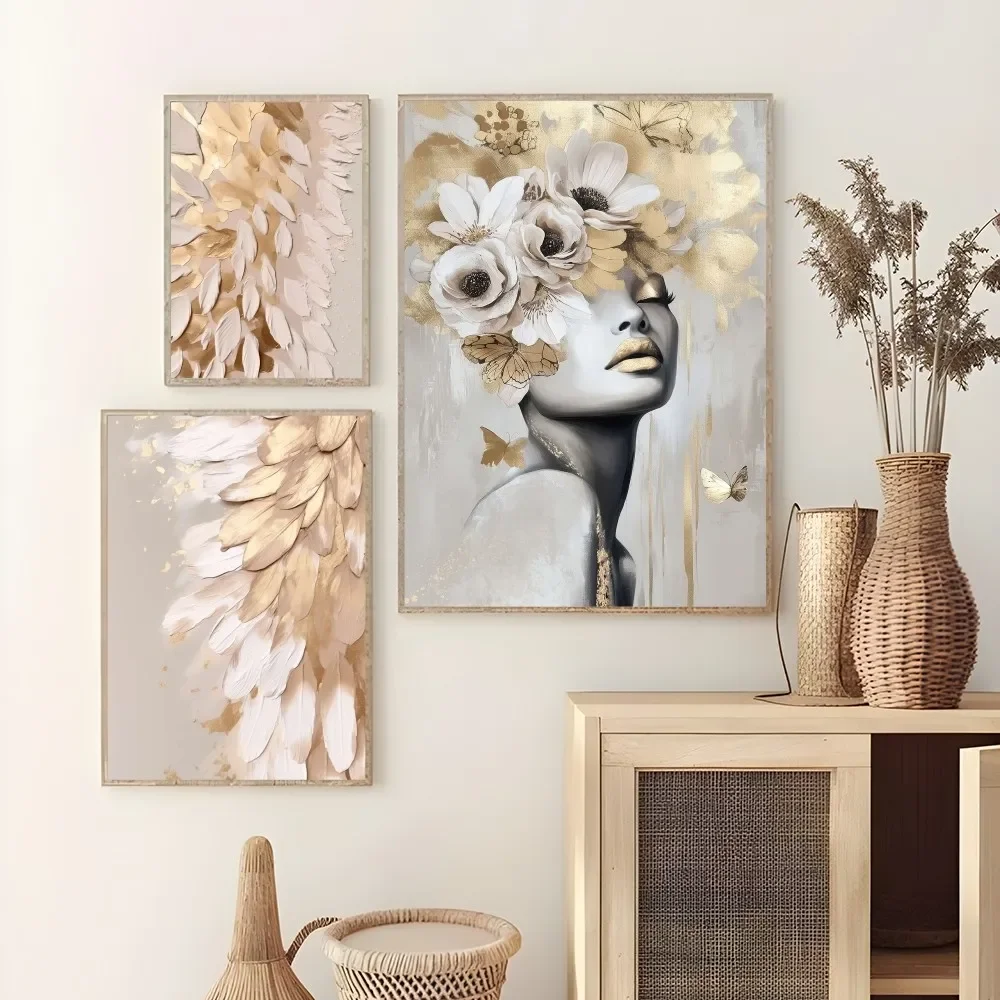 Gold Painting Poster Poster Room Decor Home Wall Art Decoration Printing Waterproof Bathroom BedRoom Posters Gift