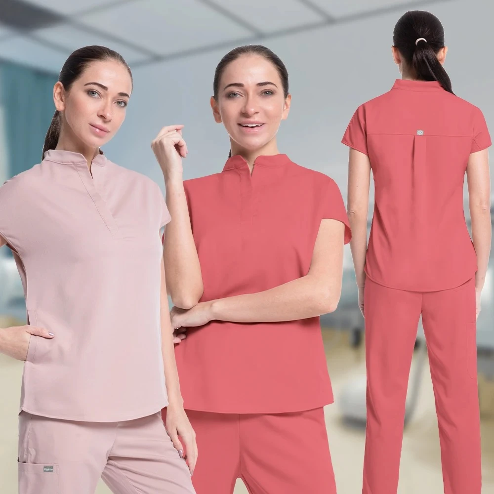 ชุดกีฬาแบบจ็อกเกอร์ คุณภาพสูง สีพื้น ชุดแพทย์ผู้หญิงแบบใหม่ ชุดยูนิฟอร์มสำหรับห้องผ่าตัด ชุดสครับสำหรับแพทย์และพยาบาล แบบยูนิเซ็กซ์