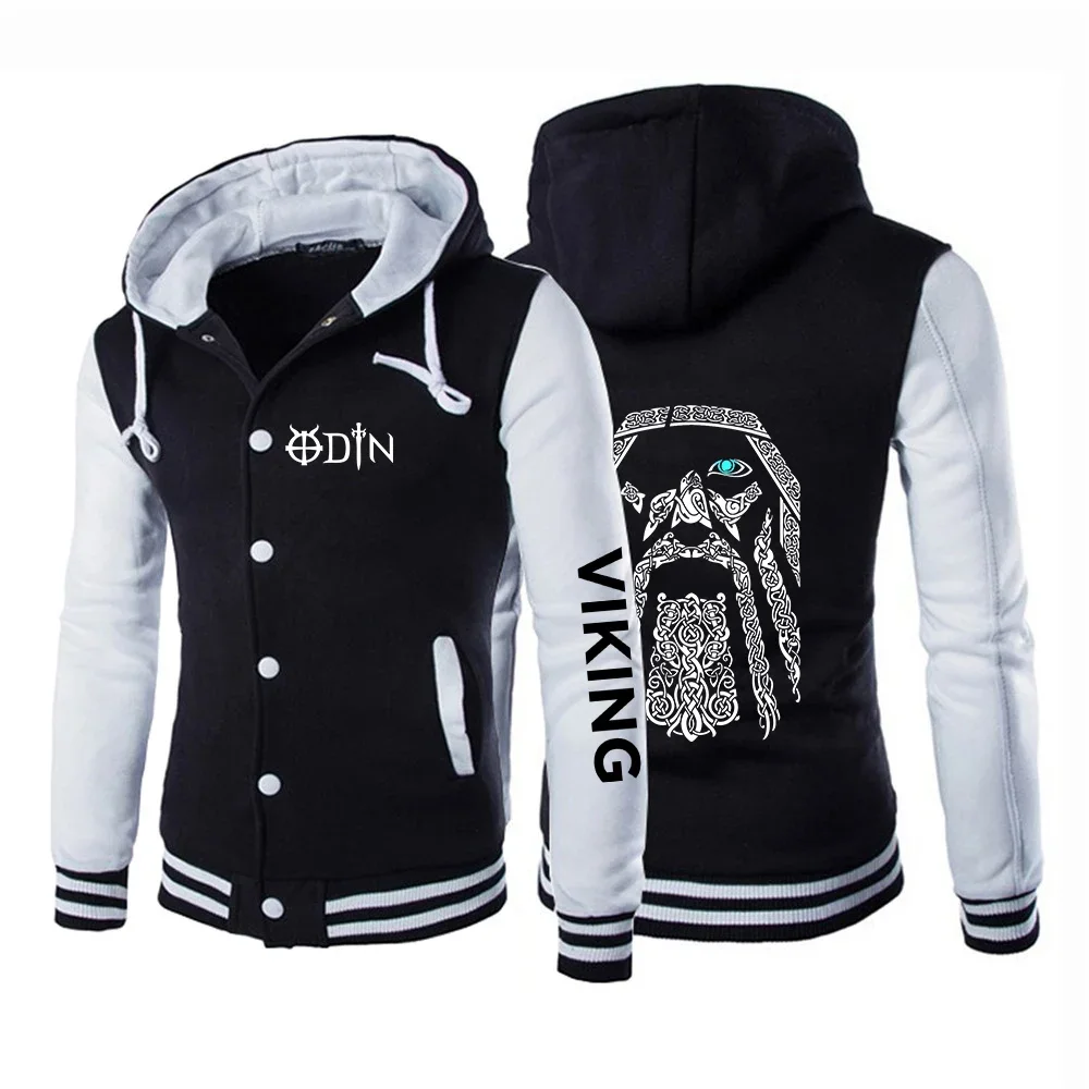 

2024 New Vikings Odin Warrior Legend Baseball Uniform Mens Casual Sweatshirt Autumn Winter Jacket Cardigan Sweater Coat Tops