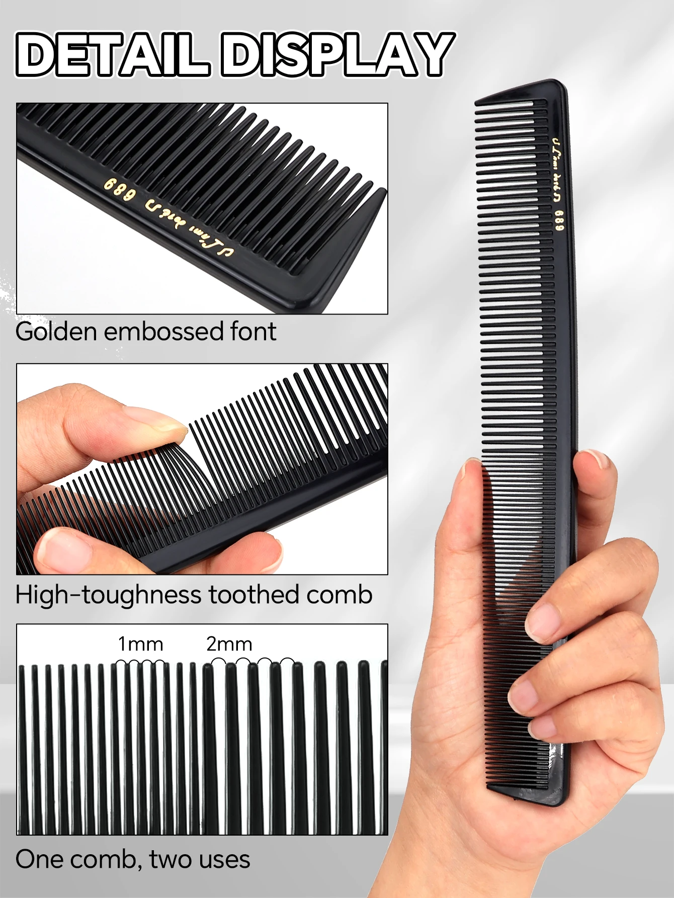 مشط احترافي لتصفيف الشعر ثنائي الاستخدام - قص وتخفيف الشعر والترقق والنسيج - مشط تصفيف الشعر عالي الجودة #4