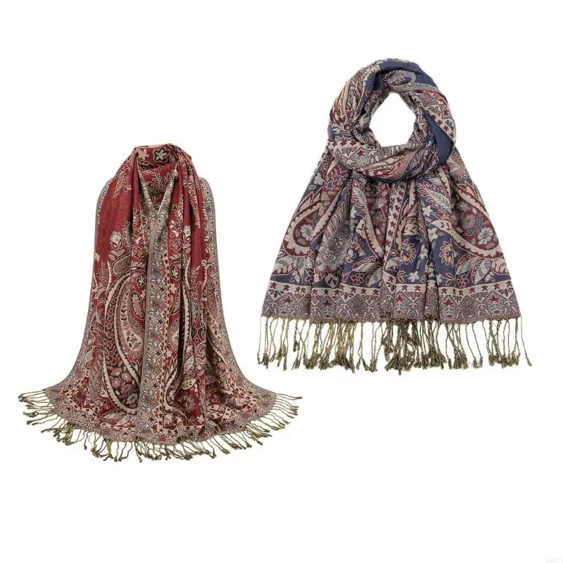 

E56a Женщины Scarf Этнический теплый воротник экзотический шеи теплый шейный воротник осень зимний шарф