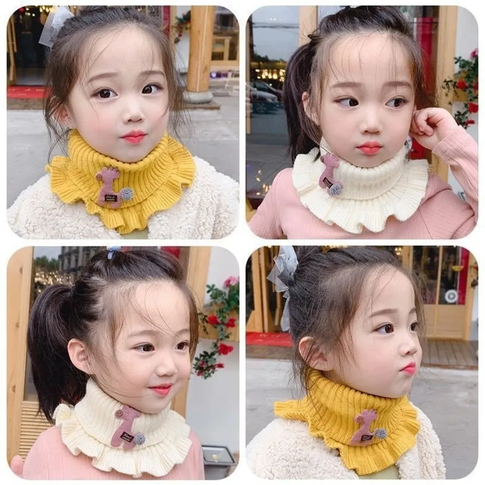 Knit Scarf Knitted Scarf Wool Multiple olors Warm Scarves Outdoor Scarves Kids Scarves Kids Flanged Shawl False Collar Neck Warm