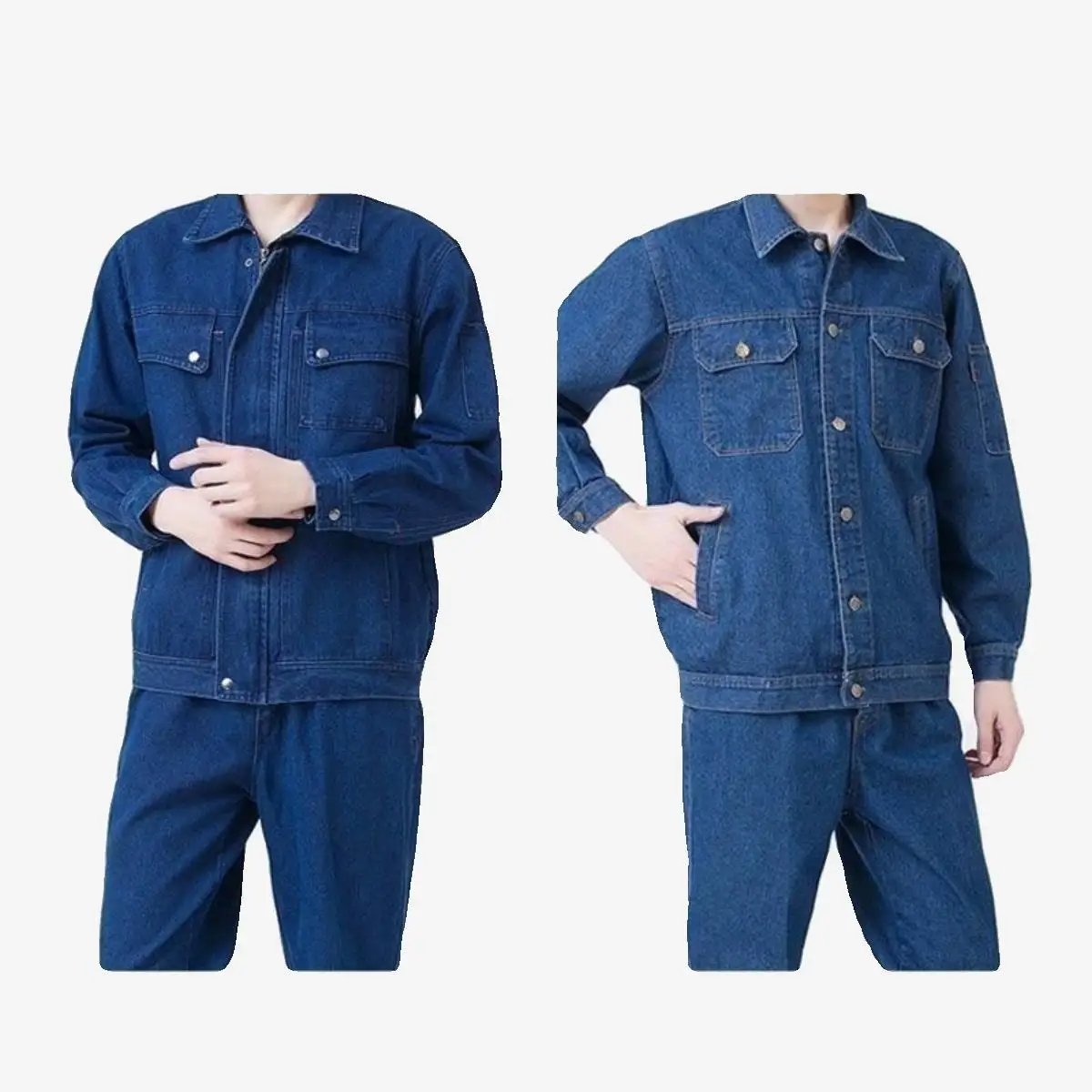 Set da Lavoro in Puro Cotone Rinforzato per Uomo, Anti-Calore e Ignifugo, Resistente all'Usura, per Saldatura e Protezione sul Lavoro