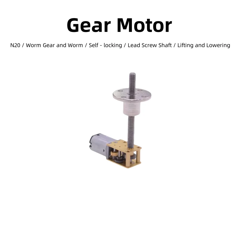 1812 - N20 Gear Reduction Motor, 3V/6V/12V, Low - Speed, Mini M4 Lead Screw, Self - Locking Worm Gear Flange Motor