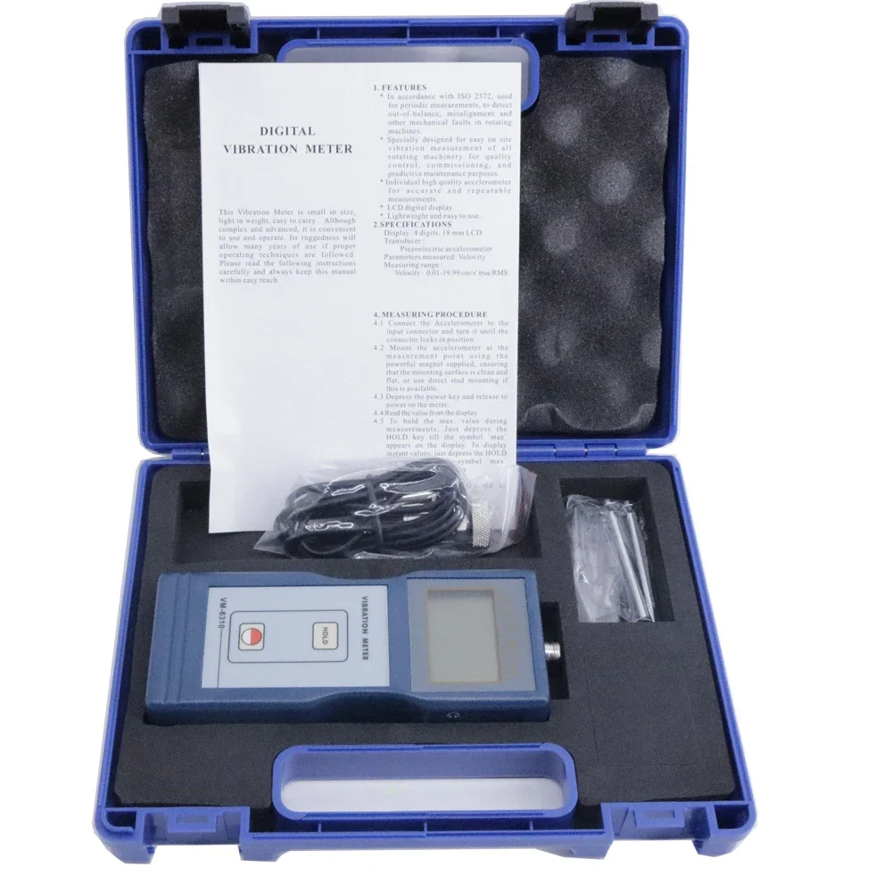2026 VM-6310 Vibration Meter Electronic Stethoscope Rotating Machinery Vibration Tester Velocity Range 0.01mm/s~199.9mm/s True R