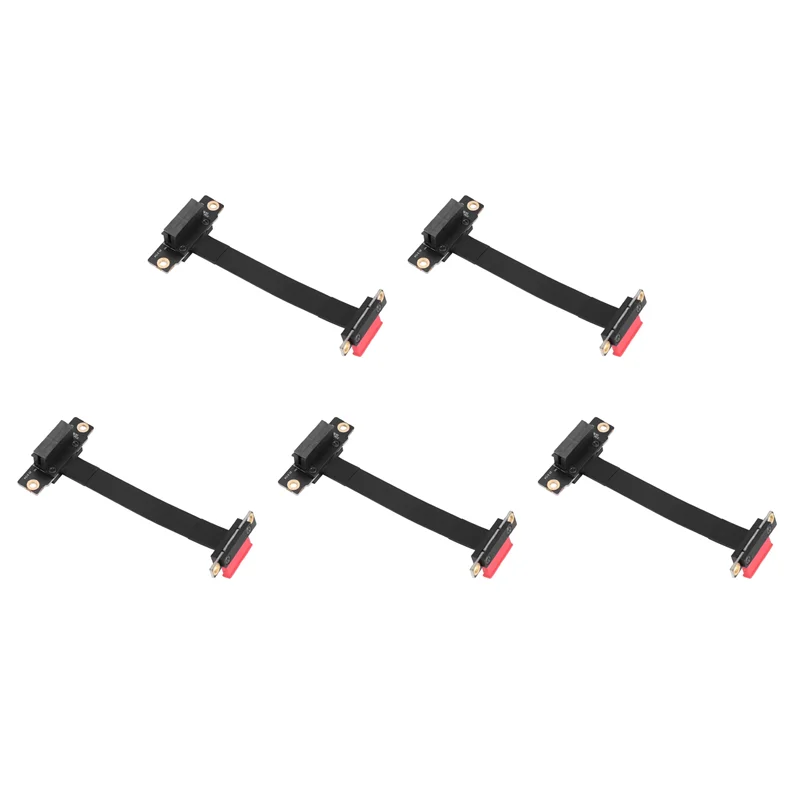 

5X PCIE X1 Riser Cable Dual 90 Degree Right Angle Pcie 3.0 X1 To X1 Extension Cable 8Gbps PCI Express 1X Riser Card