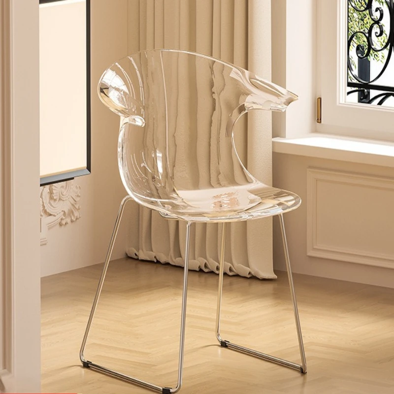 Transparent dining chair Simple Internet celebrity restaurant chair Creative negotiation Leisure
