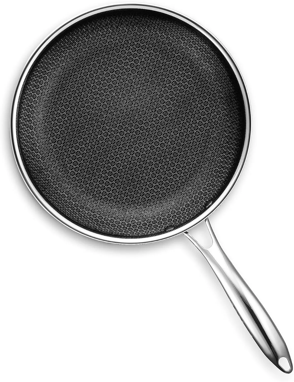 HexClad Hybrid Nonstick Frying Pan, 10-Inch, Stay-Cool Handle, Dishwasher and Oven-Safe, Compatible with All Cooktops