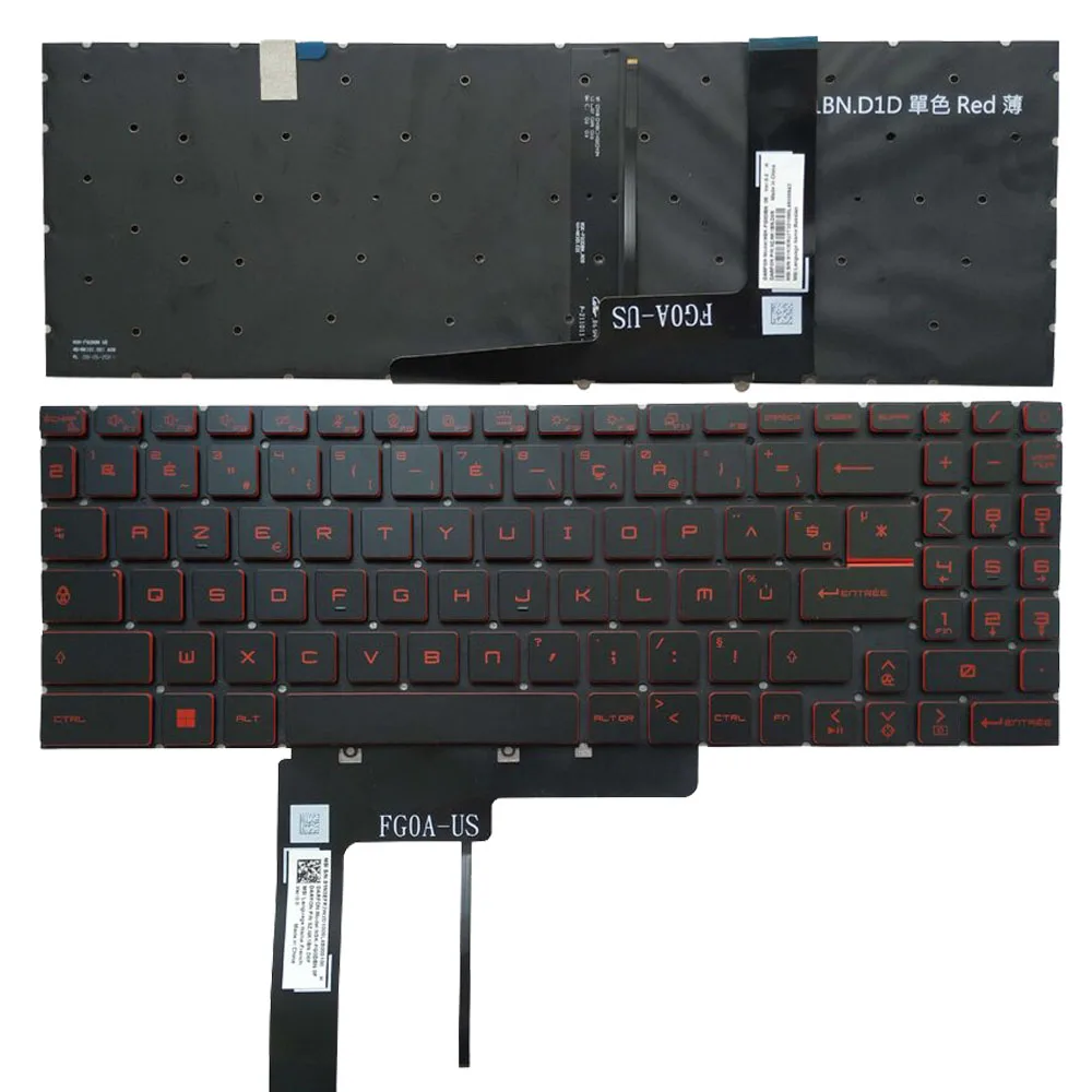 Imagem -03 - Backlit Eua Russo Espanhol Francês Teclado para Msi Gl66 Gf66 Gf76 Ms1581 1582 1583 1585 Gl76 Ms-17l1 Ms-17l2 Ms-17l3 l4 l5 Novo