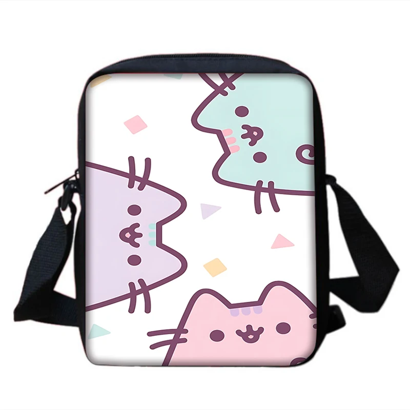 Boy Girls Cute Pusheens cats borsa a tracolla stampata borsa a tracolla per bambini borsa Casual per uomo donna borsa per telefono borsa per la spesa