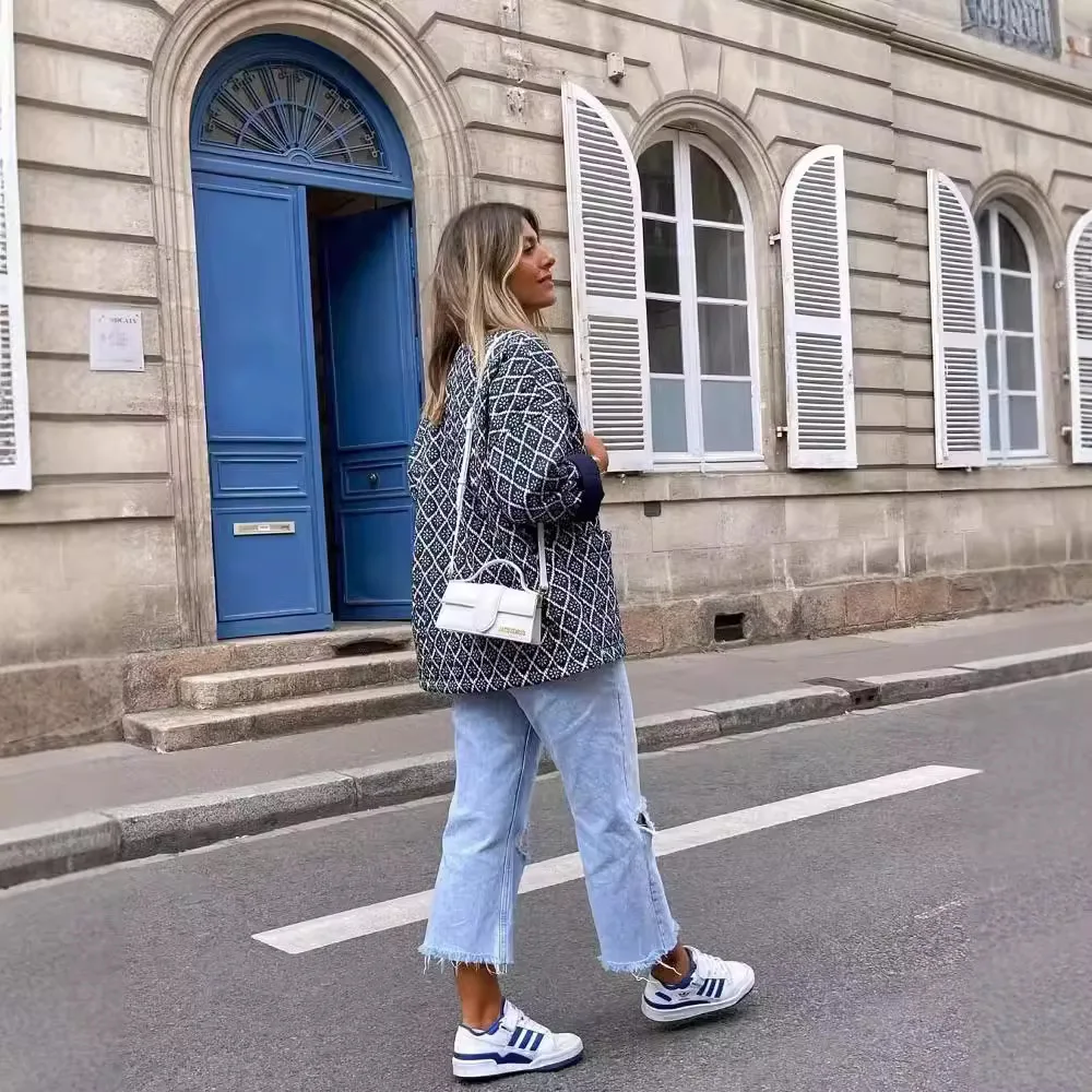 

Casual Solid Cotton-padded Jacket Women Stand Collar Long Sleeve Parkas Warm Jackets Print Autumn Winter Jacket Padded Overcoats