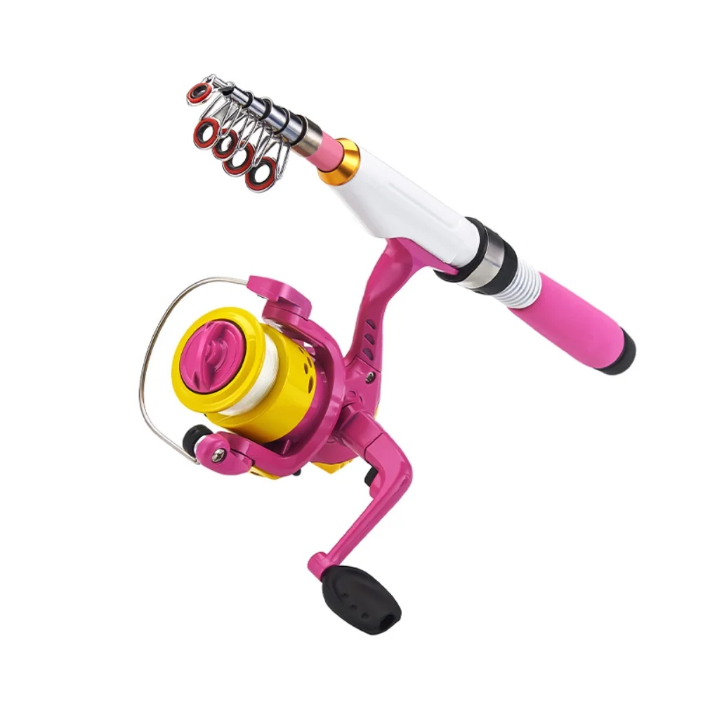 

Lightweight Telescopic Fishing Rod Strong Waist Strength Detachable Reel Blue/Pink For Portable Outdoor Fishing
