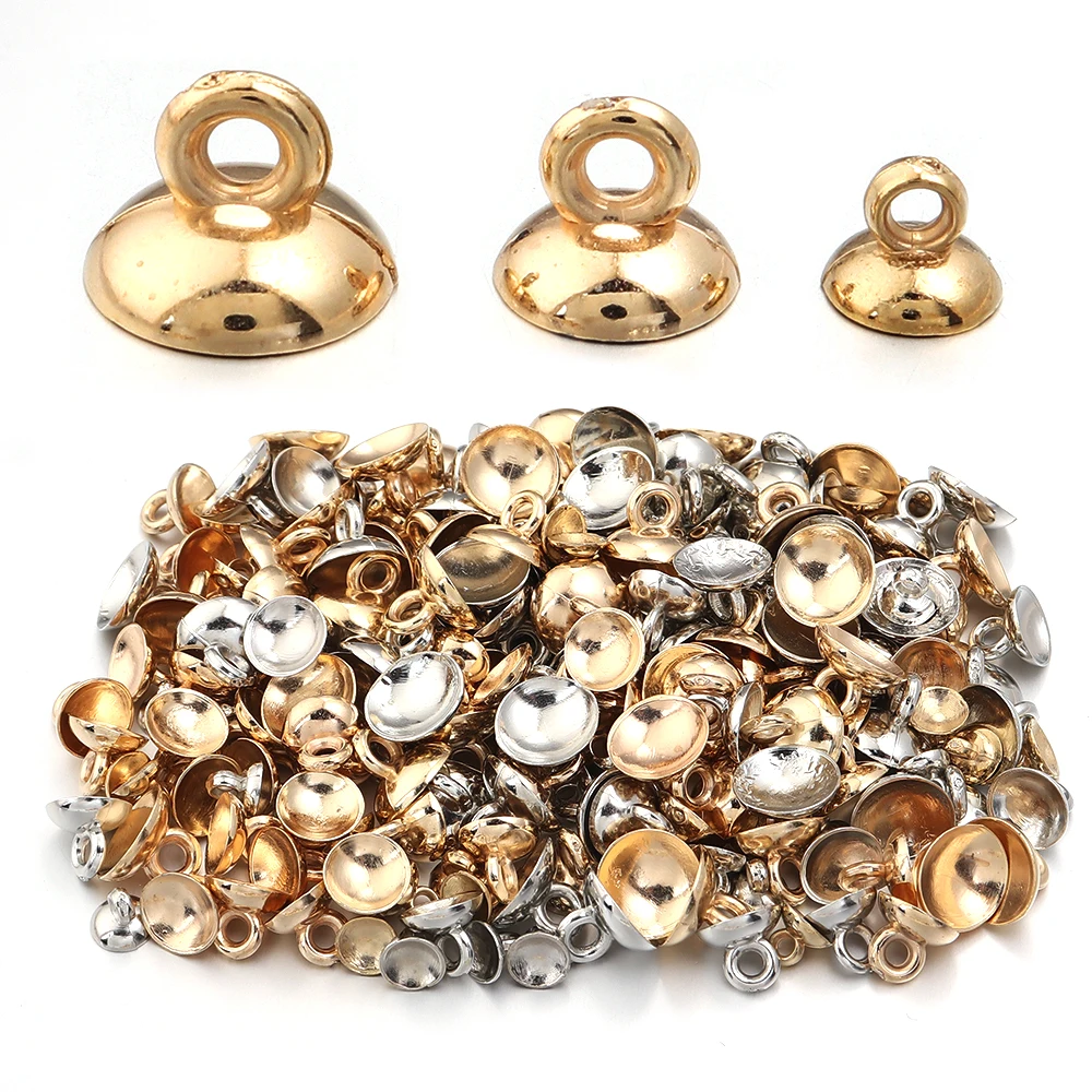 200cs 6 8 10mm Bowl Shape Plastic CCB Pendant Holder Bead Caps Spacer Beads Connectors For Jewelry Making DIY Pendants Findings