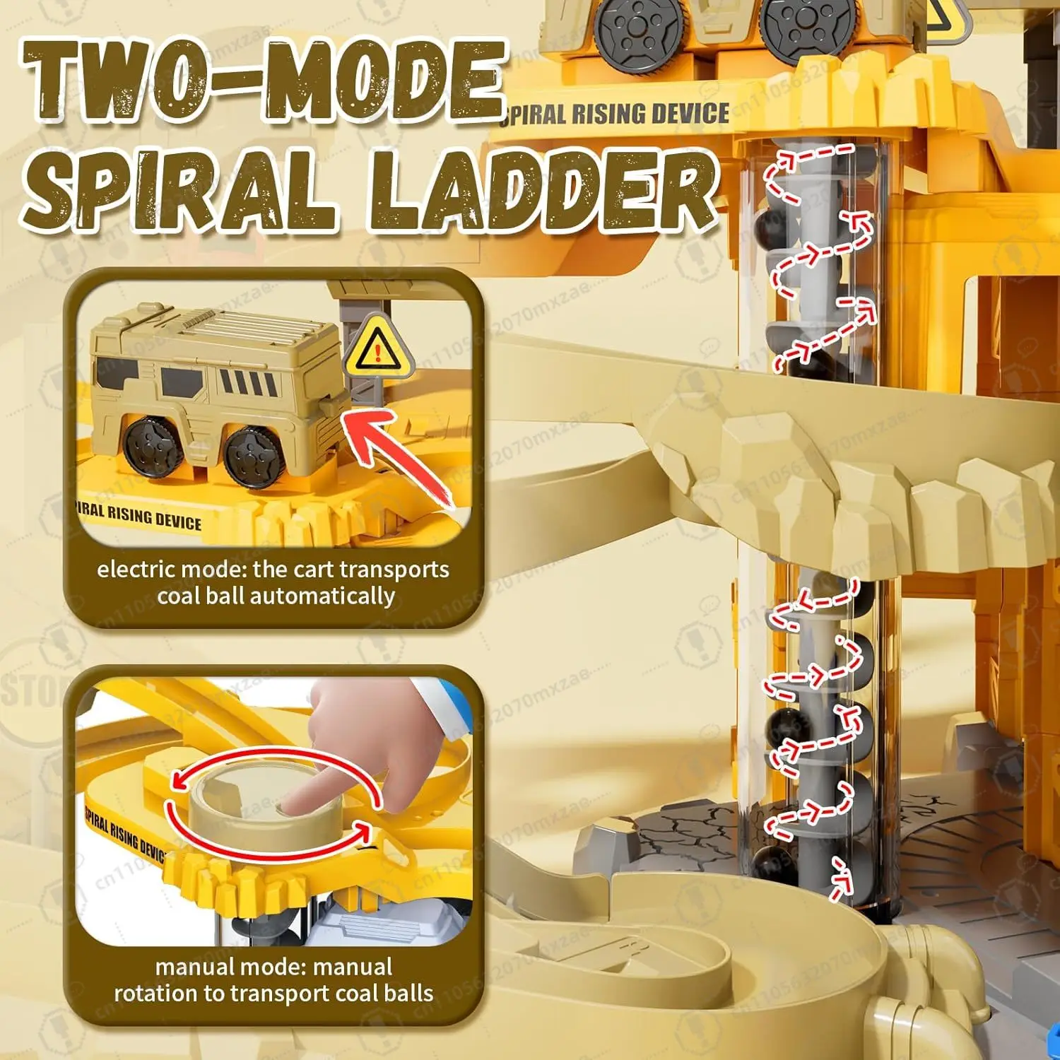 Interactive Redi Rampz Mining Set with Electric Crane & Climbing Hills, Dynamic Construction Playset for Boys