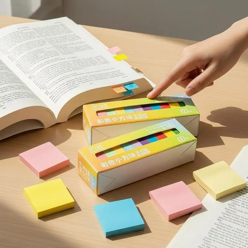Fluorescent Color Planner Sticky Notes 11Pcs, Self‑Adhesive Memo Notepad Stickers, Practical School & Office Stationery Supplie