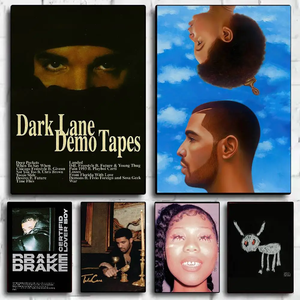 Drake Rapper Poster HD art sticky wall waterproof home living room bedroom bar aesthetic decoration