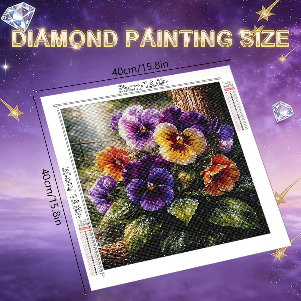 HUACAN Diamond Mosaic Kits Orchid Flower Handicrafts Diy Gift Diamond Painting Floral Home Living Room Art Craft