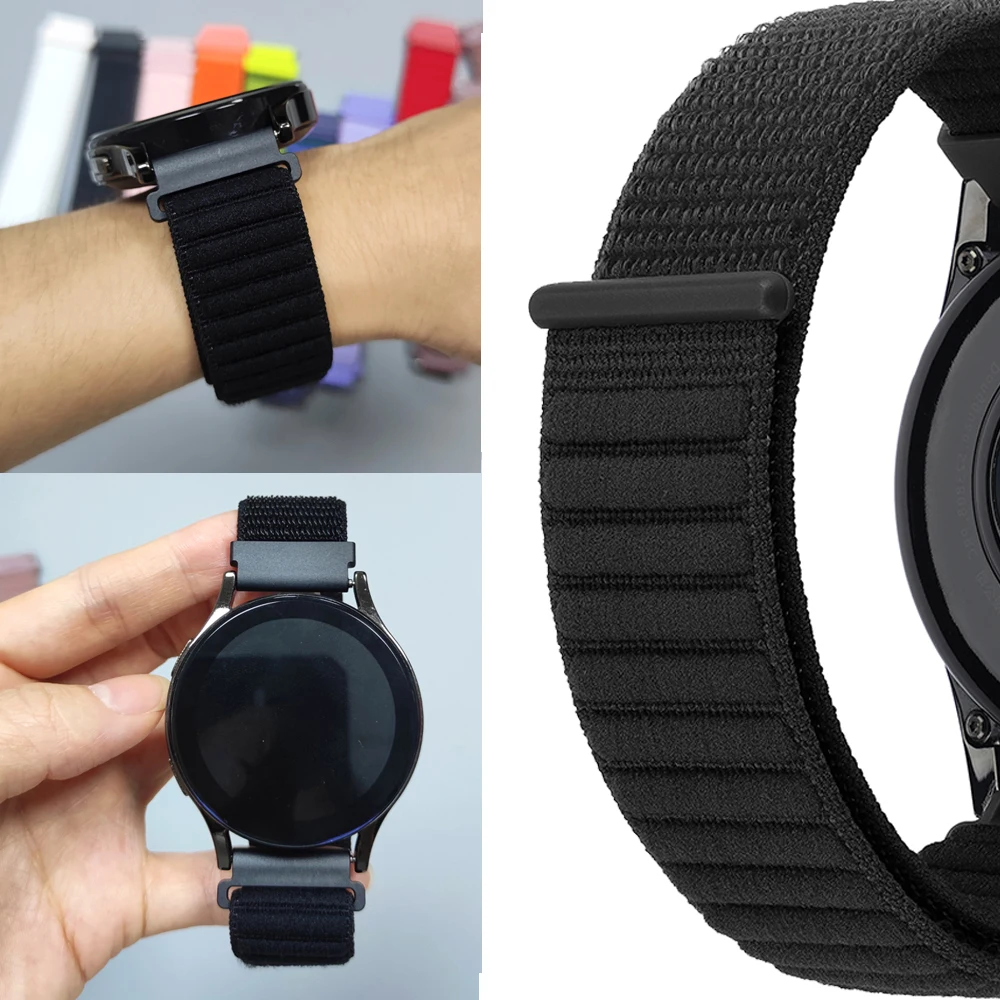 20/22 مللي متر حزام نايلون لساعة سامسونج جالاكسي 7 6 5 4 الفرقة الرياضة حلقة كوريا سوار لساعة Garmin/ساعة هواوي/ساعة Amazfit