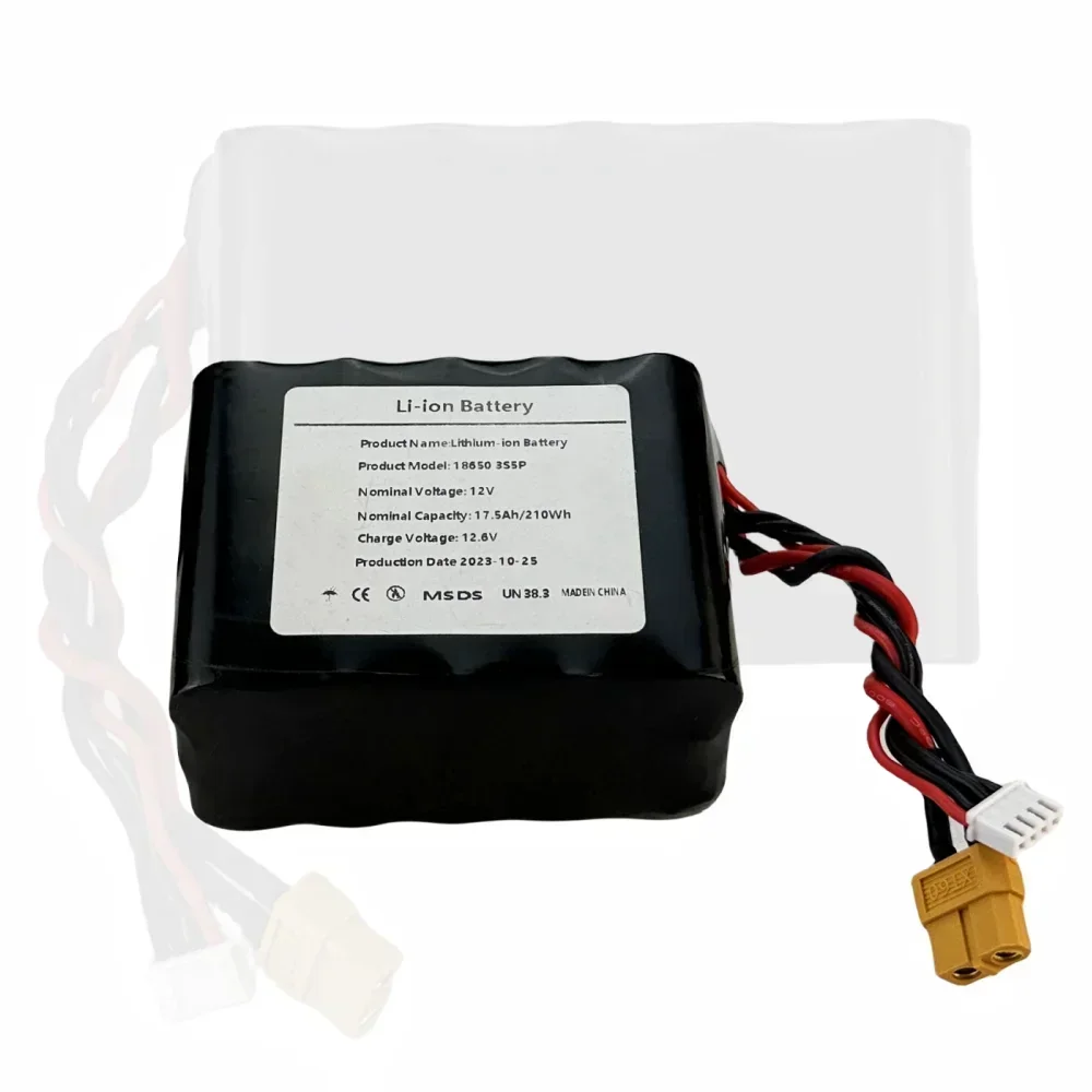 12V for Various RC Airplane Quadrotor 17.5Ah 3S5P 12.6V High Capacity UAV Rechargeable Li-ion Battery XH2.54-4P XT60