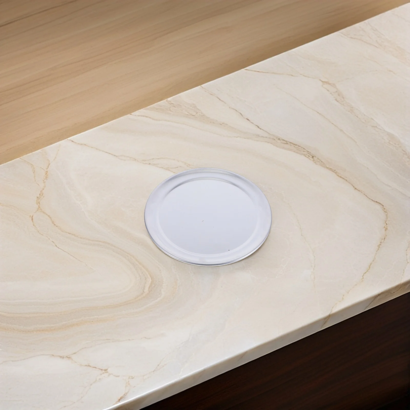 

1pc Non-Stick Stainless Steel Pizza Tray 9 Inches Round Baking Pan Oven Metal Bread Tray High Temp Resistant Multi-Use