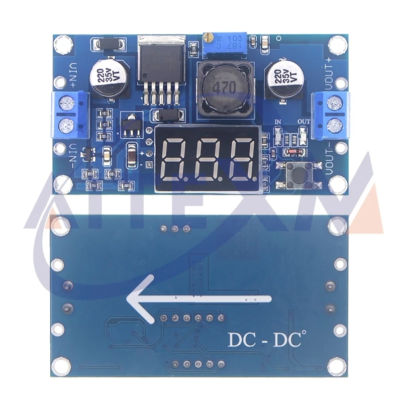 AITEXM LM2596 DC-DC Abwärtswandler Spannungsregler LED-Anzeige Voltmeter 4,0-40 -1,3-37V Adapter Einstellbares Netzteil