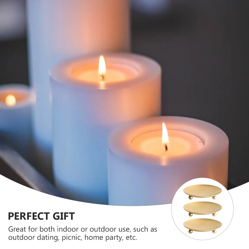 

3Pcs Simple Candlestick Iron Plate Romantic Centerpiece for Indoor Outdoor Events Iron Plate Simple Candlestick