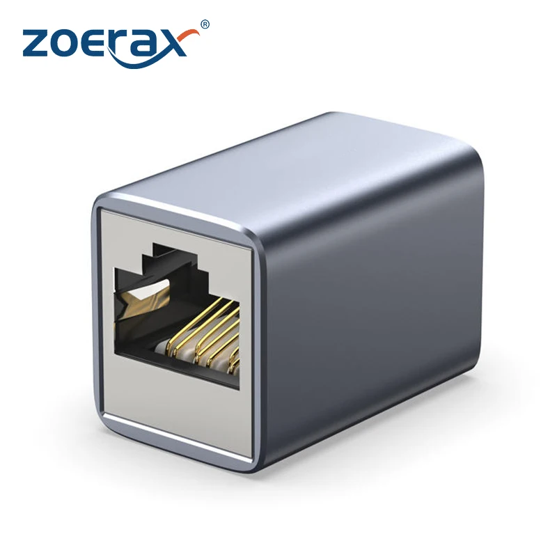 ZoeRax RJ45 Connector 10Gbps Network Extender Extension for Cat7 Cat6 Ethernet Cable Adapter Gigabit Female to Female