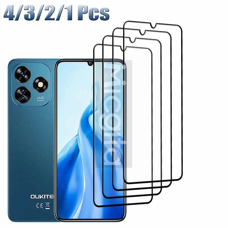 Полное покрытие для Oukitel C51, защитная пленка для экрана, передняя пленка из закаленного стекла, 9H, защита от царапин, 4/3/2/1 шт.