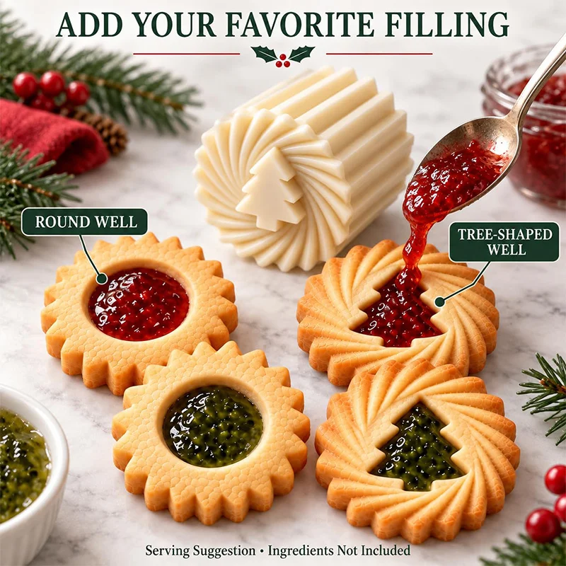 2pcs Double-sided Pastry Molds For Christmas Tree Cookies Silicone Molds Kitchen Accessories For Making Christmas Cookies Snacks