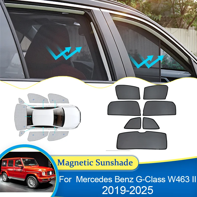 

For Mercedes Benz G-Class W463 II 2019~2025 Magnetic Sunshade blocking Curtains Privacy Shading Sunshade Visor Auto Accessories