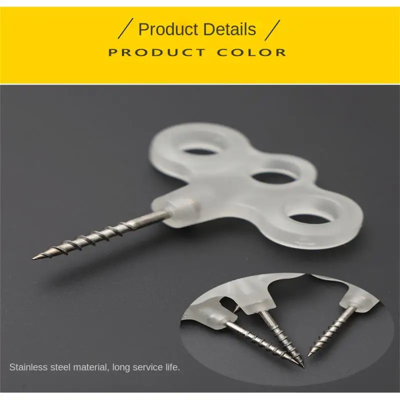 Headstainless Steel Tent Nail Three Holes Camping Equipment Luminous Plastic Three-eye Screw Safe Canopy Fixed Convenient