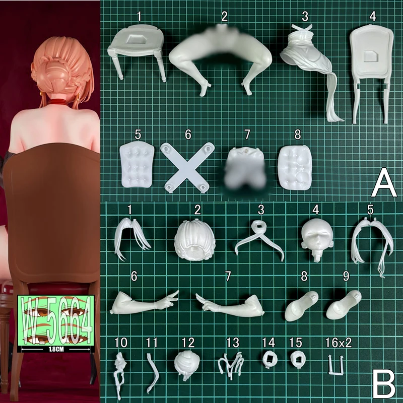 (In Stock) (W_5664)1/6 Time, Stop! Astrid Unpainted Unassembled PVC Recast Gk Figure Garage Kit  White Resin Diy Model Kit
