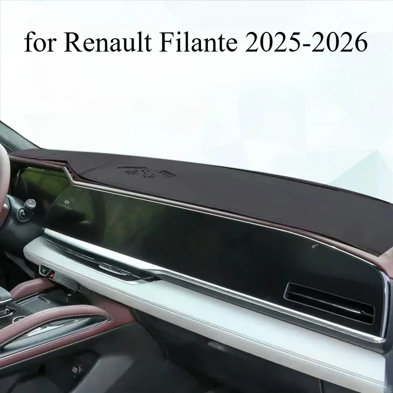 

Dashboard Cover Sunshade Compatible for Renault Filante 2025-2026 Leather Dash Mat Anti-Glare Pad for Wide Horizontal Dashboard