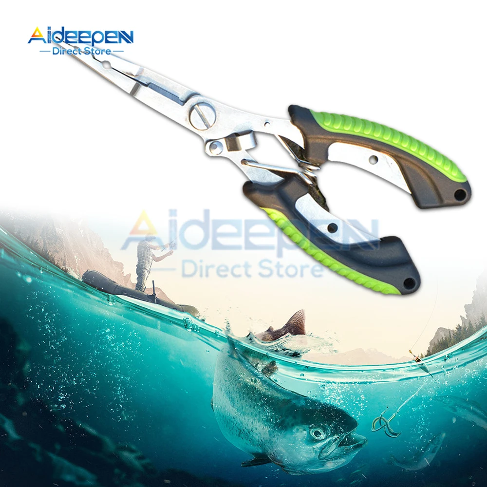 Multifunctional Fishing Pliers, Fishing Line Pliers, Stainless Steel Dual Color Anti Slip Handle Pliers With Anti Drop Rope