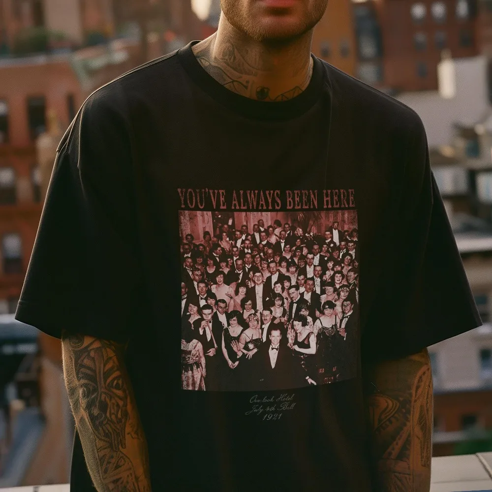 تي شيرت The Shining: 4 يوليو، 1921، كرة الفندق Lookout. تي شيرت فيلم الرعب. تي شيرت قطني للجنسين، ملابس الشارع، قمة الموضة. #1