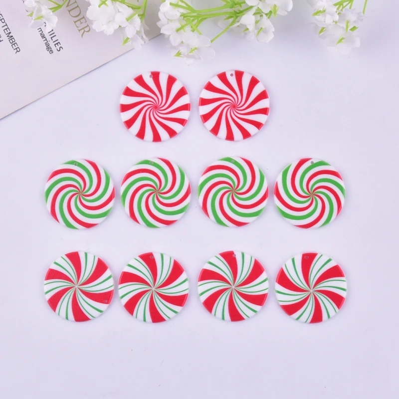 Mix 10pcs/pack Christmas Colorful Candy Acrylic Charms for Earring Necklace Jewelry DIY Making