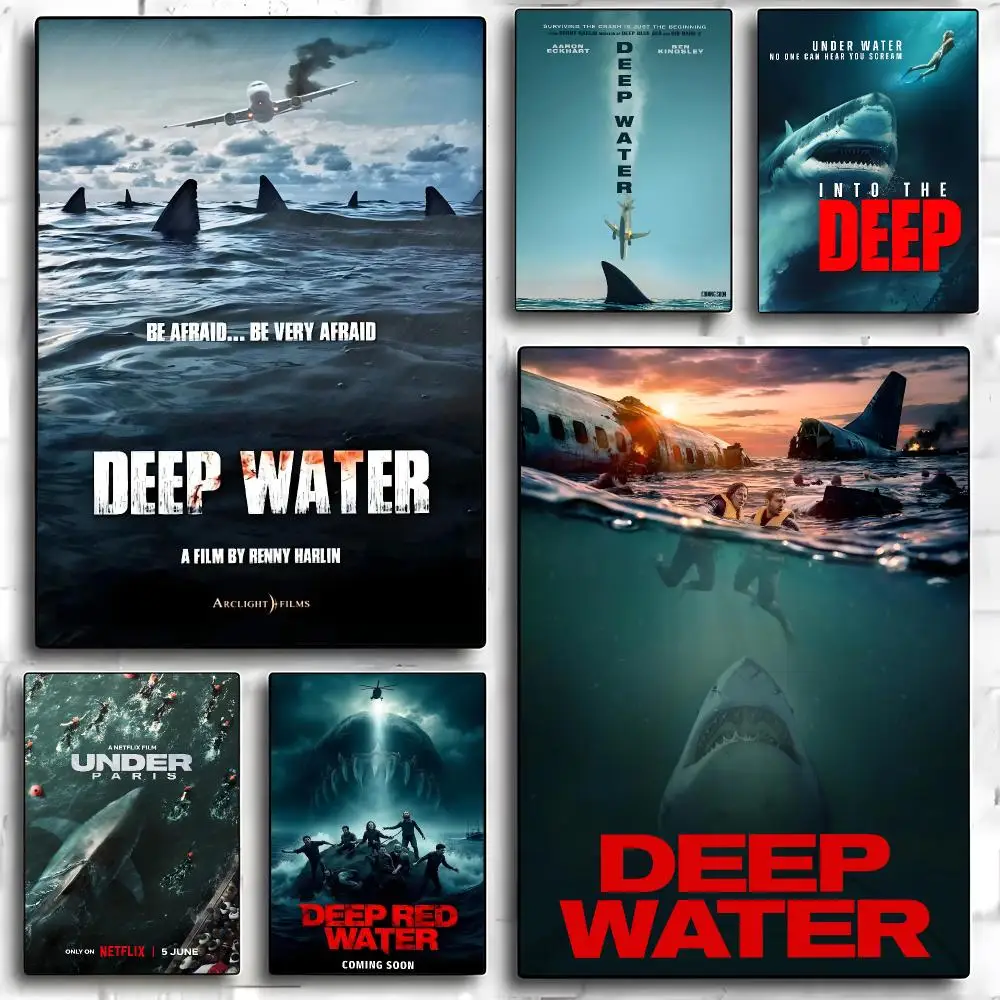 Deep Water Movie Poster HD Art Sticky Wall Room Decor Home Waterproof Home Living Bar Aesthetic Decoration