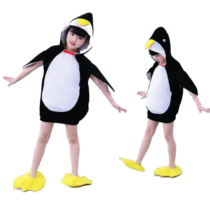 

2025 Halloween Penguin Costume Baby Girls Kids Animal Jumpsuit Carnival Party Cosplay Performance Fancy Dress Child Costume
