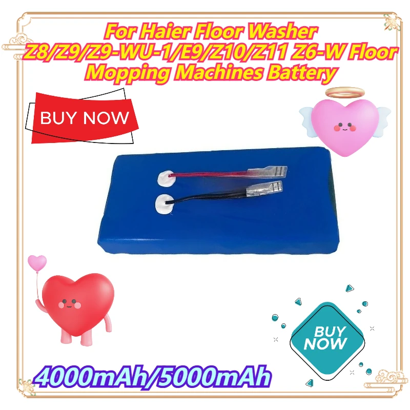 

4000mAh/5000mAh For Haier Floor Washer Z8/Z9/Z9-WU-1/E9/Z10/Z11 Z6-W Floor Mopping Machines Battery