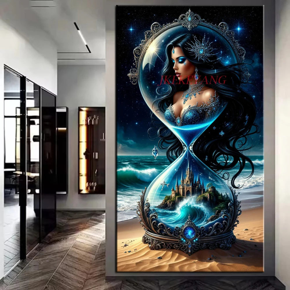 

Фэнтезийная женщина и песочные часы, картина «сделай сам», алмазная живопись, вышивка крестиком, полная дрель, алмазная мозаика, новая коллекция, домашний декор