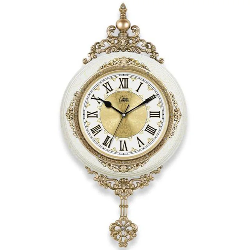 Retro Wall Clock Watch Living Room Mute Pendulum Clock Elegant Taste Family Gift Art Decoration Rome Luxury