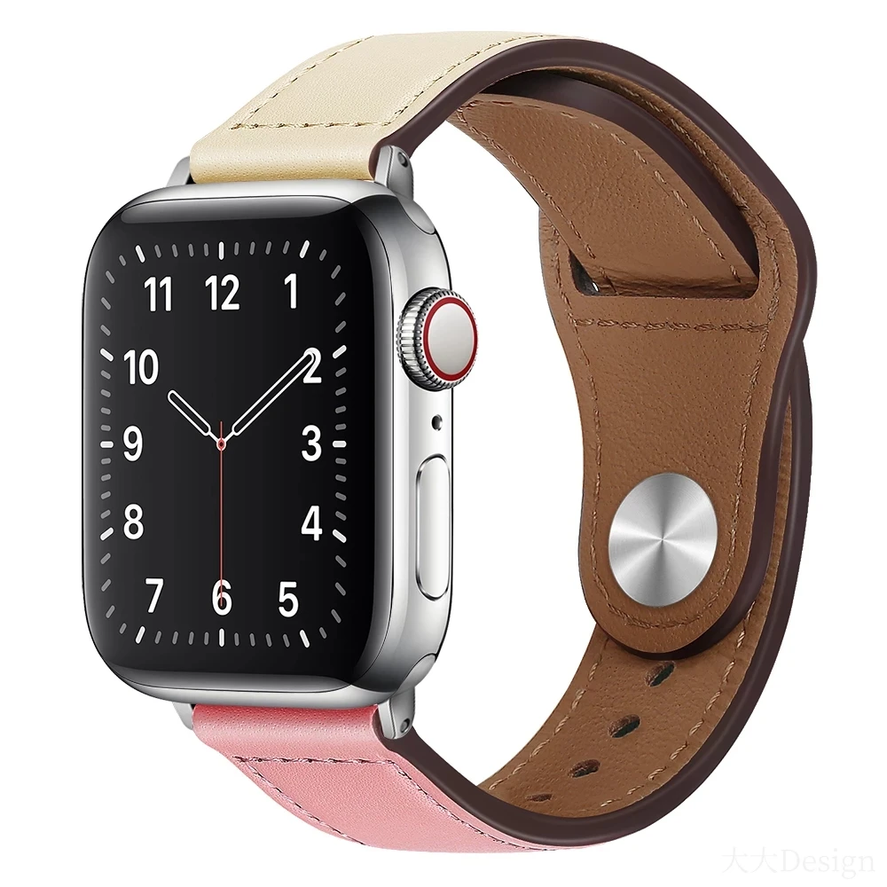 Dây Da Cho Dây Đồng Hồ Cao Cấp Nam Nữ Series 7 6 5 4 SE 45Mm 41Mm 40Mm 44Mm Dành Cho IWatch 42Mm 38Mm Nẹp