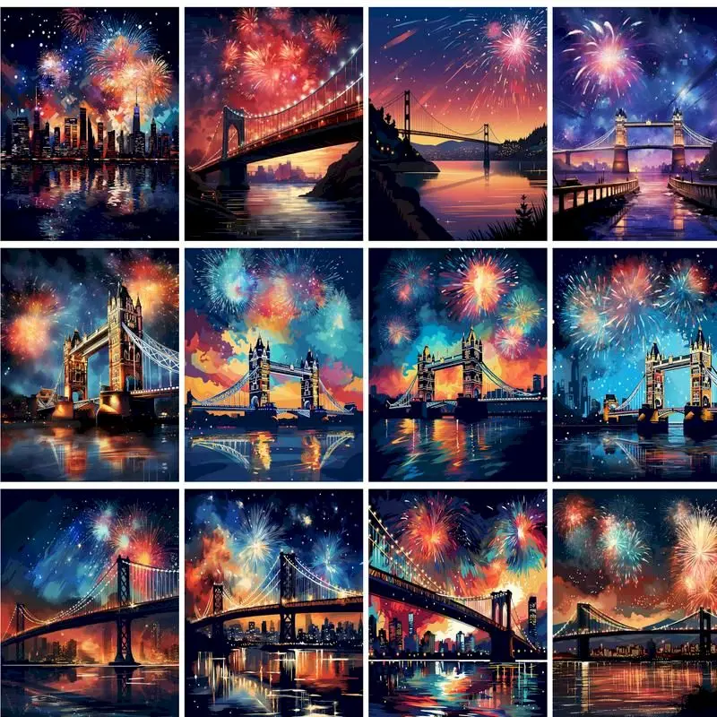 

GATYZTORY City Night Sceney DIY Oil Painting Paint By Number Kit Painting For Adults Kids Arts Craft For Home Wall Decor 60x75cm