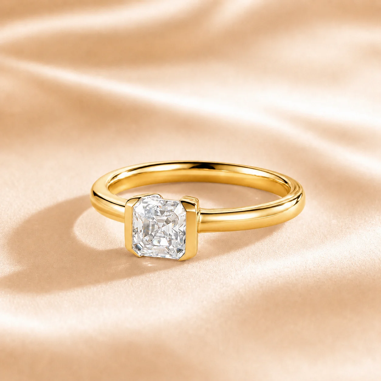 Maßgefertigter Labor-Diamantring 9K 14K Gold 0,5ct bis 3ct VVS-Reinheit D-Farbe Jubiläums-Verlobungs-Ehering für Damen
