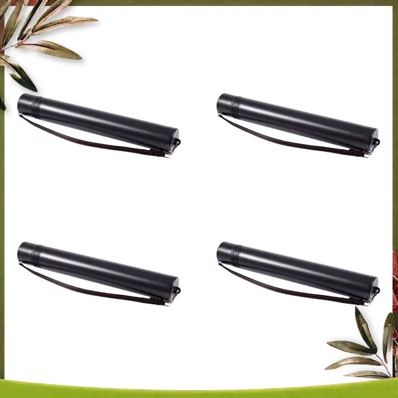 New-4X Black Plastic Drawing Picture Storage Tube Poster Scroll Holder