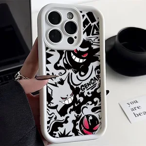 Casing Ponsel Pokemon Gengar untuk iPhone 15 14 13 12 Mini 11 Pro Max X X XR 8 7 6S 6 Plus SE Penutup Tahan Guncangan Silikon Cair 2020 8 kotak pokeball penjualan terbaik - №